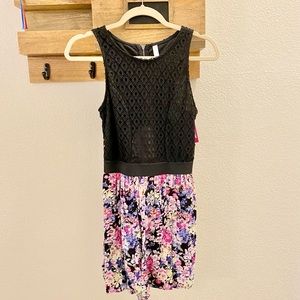 Xhilaration black floral romper